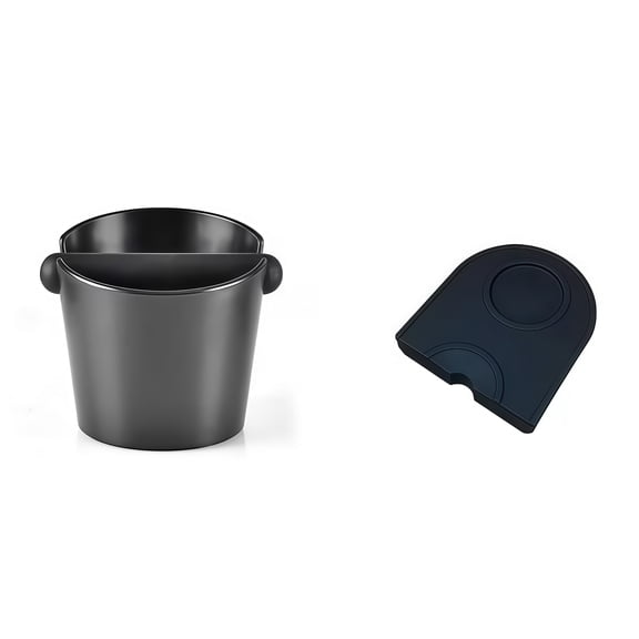 2-Piece Set Functional Waste Container And Mat Set Ideal For Home Coffee Brewing Setup