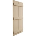 thumbnail image 4 of Ekena Millwork 22"W x 72"H Rustic Four Board Joined Board-n-Batten Rough Cedar Faux Wood Shutters (Per Pair), Primed Tan, 4 of 11