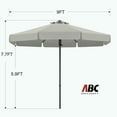 thumbnail image 4 of ABCCANOPY 9ft Outdoor Market Hand Push Patio Umbrella With Hanging Edge,12+Colors, Light Gray, 4 of 8