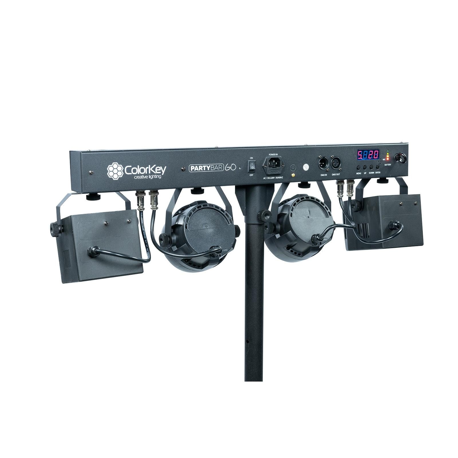 ColorKey CKU-3020 PartyBar GO Compact Powered Lighting Package with Chauvet DJ Hurricane 700 Fog Machine