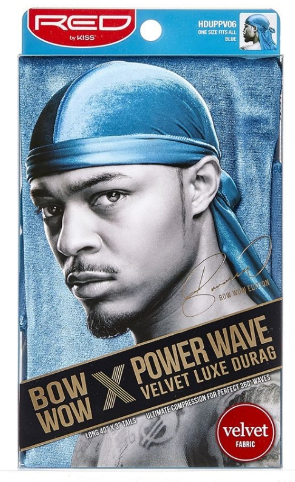 Kiss Bow Wow Power Wave Luxe Design Pattern Men's Durag 40"x3" Long Tail *1PC