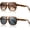 Leopard Brown Gray, variant on 2 Pack Retro 80s 90s Fashion Aviator Sunglasses for Women Men, UV400 Retro Thick Large Square Bold Shades