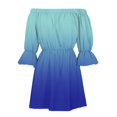 thumbnail image 4 of RYDCOT Robe à Épaules Dénudées à Manches Courtes Été Robes Bohèmes pour Femmes 2024 Imprimé Manches Évasées Robes d'Été de Vacances Robes de Plage Sélections Éclair, 4 of 5