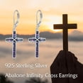 thumbnail image 4 of Infinity Cross Earrings S925 Sterling Silver Abalone/Turquoise/Opal Dangle Earrings Leverback Christian Jewelry For Women Lover Mother Gifts, 4 of 10