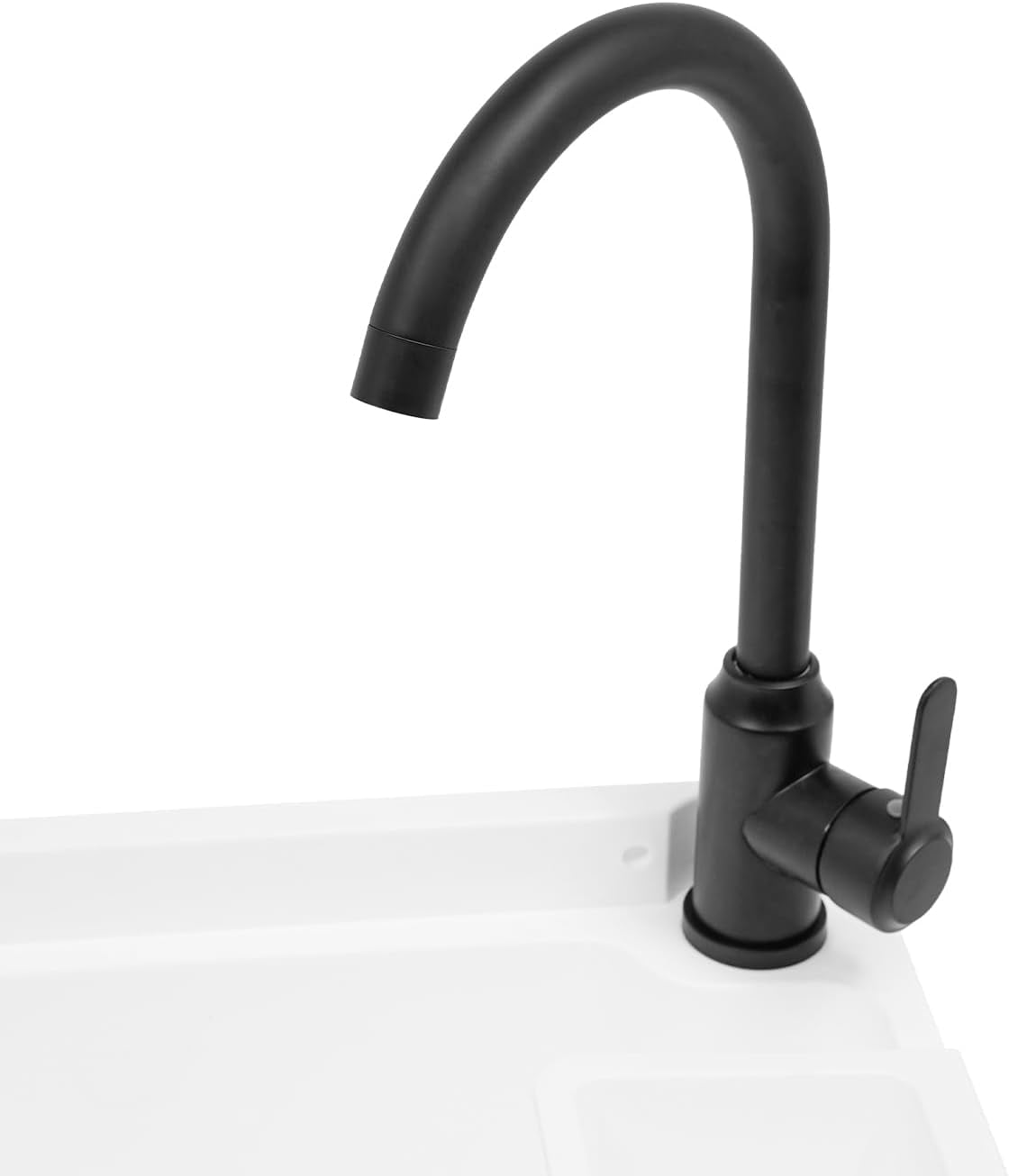 Wall-Mounted Utility Sink Tub Kit with Aluminum Alloy Faucet and Soap Box,Black Anti-clogging Laundry Sink for Bathrooms, Sundry Rooms, Garages(White)
