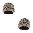 thumbnail image 3 of ZheElen Bonnet Femme Floral Chapeau Chimio Cancer Noir 2Set, 3 of 6