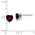 thumbnail image 5 of 14K White Gold 6mm Heart Garnet Stud Earrings, 5 of 5
