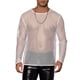 thumbnail image 1 of Camiseta de malla INSPIRE CHIC para hombre de manga larga, transparente, color blanco, talla XL, 1 of 1