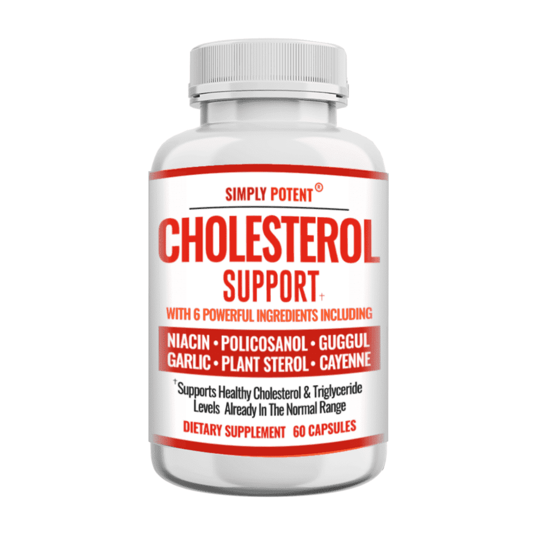 Simply Potent Cholesterol Support for Men & Women with Plant Sterols, Policosanol, Garlic & Guggul, Natural Statin Alternative, 60 Ct