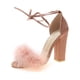 thumbnail image 1 of Amzcrzy Zapatos de mujer,Zapatos de mujer,Zapatillas de mujer, Sandalias informales de verano con punta abierta para mujer, con cordones, de color liso, de tacón alto y grueso. Sandalias Mujer Zapati, 1 of 5