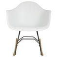 thumbnail image 3 of Hodedah Plastic Arm Rocking Bucket Seat Rocking Chair in White, 3 of 7