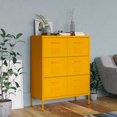 thumbnail image 1 of vidaXL Drawer Cabinet Mustard Yellow 80x35x101.5 cm Steel, 1 of 5