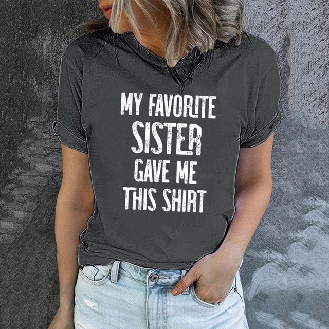 LSLJS Women's Funny Printed Pattern Casual Fashion Soild Color Short Sleeve Tops Blouse