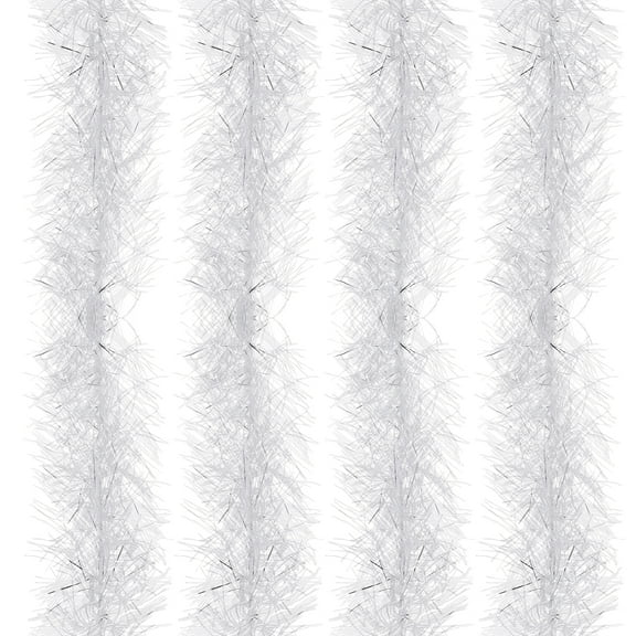 Uxcell 5Ft Feather Boa, 4 Pcs Artificial Fluffy Feather Boas Party Decorations for DIY Crafts, Wedding Costume, Christmas, Concert, Halloween, Home Decor, White