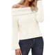 thumbnail image 1 of Suéter de Mujer con Hombros Descubiertos, Larga, Estilo Suéter de Punto Suelto, Ideal para Otoño de 2025. L, 1 of 8