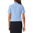 thumbnail image 3 of INSPIRE CHIC Women's Business Casual Lapel Short Sleeve Open Front Cropped Work Office Blazer L Sky Blue, 3 of 6