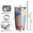 thumbnail image 6 of 20oz Tumbler with Lid and Straw Stainless Colorful Daisy Steel Vacuum Insulated Water Coffee Tumbler Cup, Double Wall Vacuum Insulated Travel Mug Reusable Tumblers for Ice Drinks, Hot Beverage, 6 of 7