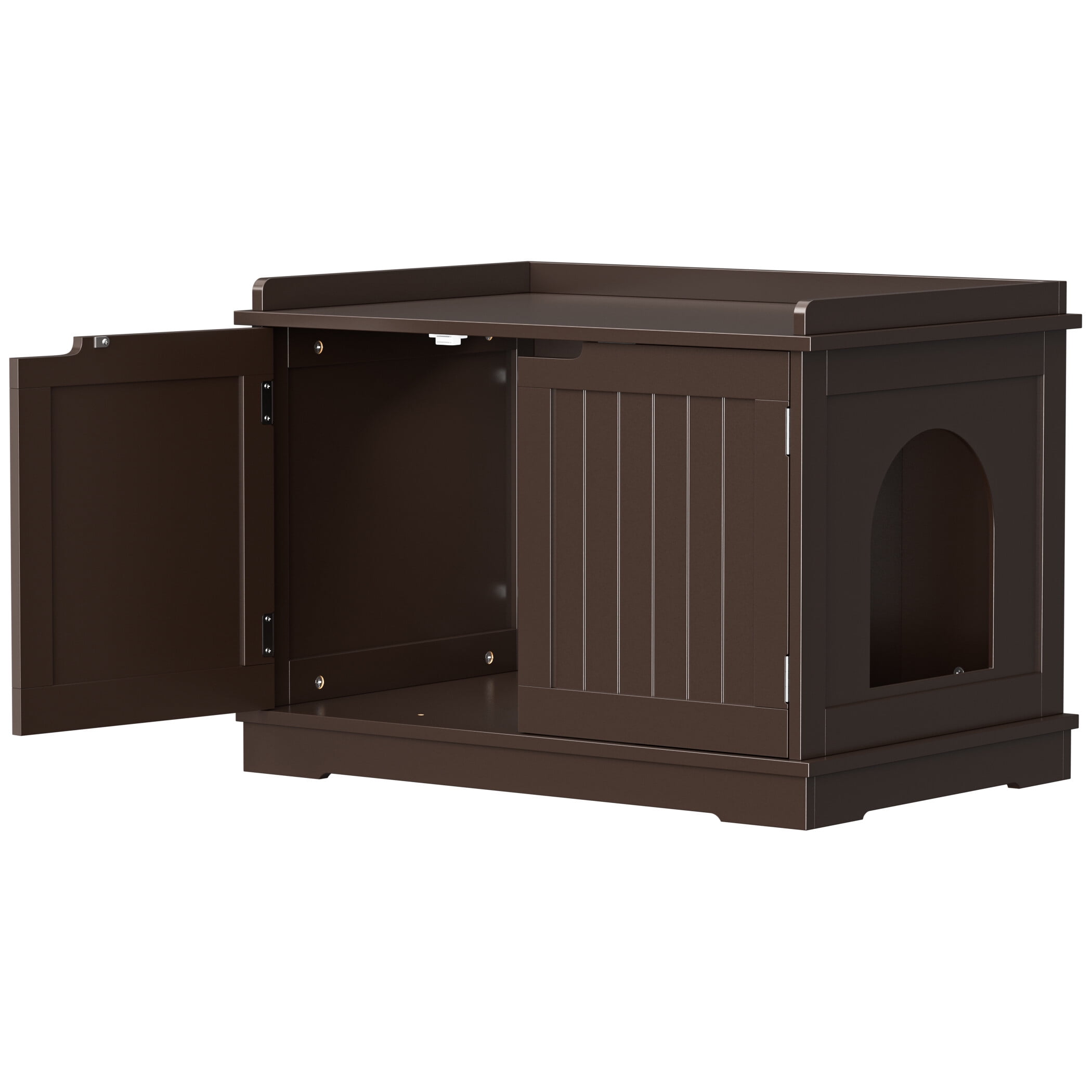 ZENY Double Door Cat Washroom Hidden Cat Litter Box Enclosure Storage Cabinet MDF Frame Pet Cat House, Brown