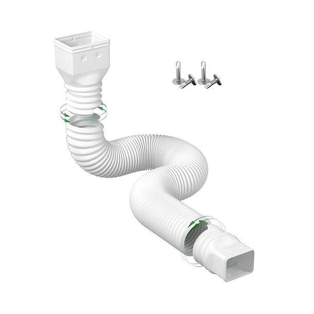 Extensor de Tubo de Drenaje Likrtyny Desviador de Bajante Canalón Flexible 21-60 Pulgadas Blanco