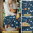 thumbnail image 5 of Football and Basketball Navy Pattern Round Tablecloth 60"x60", Wrinkle Resistant Wipeable Table Cover for Kitchen Dining Room Picnic Patio and Party, 5 of 6