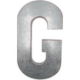 thumbnail image 6 of Huge 20" Metal Letter "G" Wall Decor, Silver with Rusted Edges, Galvanized Wall Mountable Decoration for Country, Mid-Century, or Farmhouse Themed Room or Event, 6 of 6