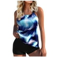 thumbnail image 2 of Plus Size Tankini Swimsuits Womens 2024 Strappy Tank Top with Boyleg Shorts 2 Piece Bathing Suits Swimwear (Medium, Dark Blue), 2 of 5