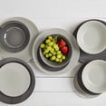 thumbnail image 4 of Tabletops Gallery 12 Piece Gray Melamine Dinnerware Set Plates Bowls for Indoor/Outdoor Use, Service for 4, Grayscale, 4 of 9