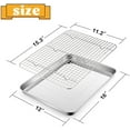 thumbnail image 2 of Stainless Steel Baking Sheet with Rack Set,  16”x12” Cookie Sheet Pan for Oven, Rimmed Metal Tray with Wire Cooling Rack for Cooking Roasting Resting Bacon Meat Steak - Dishwasher Safe, 2 of 7