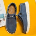 thumbnail image 6 of Mens Casual Canvas Slip-on Loafers Shoes Men Lightweight Boat Shoes Comfortable Softsole Walking Shoes 9 US Men Blue,10.24" Heel to Toe, 6 of 7
