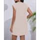 thumbnail image 5 of Vestido Corto de Verano para Mujer, Estilo Camiseta, Corta, Cuello Redondo, Informal, Holgado, Básico, Minivestido, Color Albaricoque XXL, 5 of 7