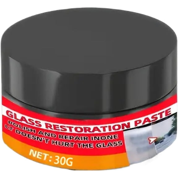 Glass Scratch Remover Polish Paste – Car Glass Polishing Compound for Auto Glass, Windshield, Shower Doors, Truck, RV & Bathroom Mirrors