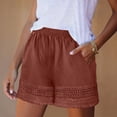 thumbnail image 5 of Elvqul Shorts for Women Summer Elastic Waistband Casual Shorts Pockets Lounge Holiday Beach Casual Solid Ladies Short Pants, 5 of 8