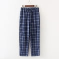 thumbnail image 2 of Xcmzpl Plaid Pajama Pants Men Cotton Lounge Bottoms Drawstring Elastic Waist Sleep Pants Soft Comzy Flannel Loungewear Sleepwear, 2 of 4