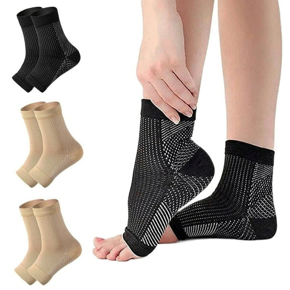 Sunvo 3 Pairs Low-Cut Compression Ankle Socks – Lightweight Breathable Support Sleeves for Men & Women, Everyday Comfort Wear