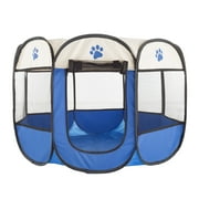 PETMAKER Pop-Up Pet Playpen with Carrying Case for Indoor/Outdoor Use -by (Blue)