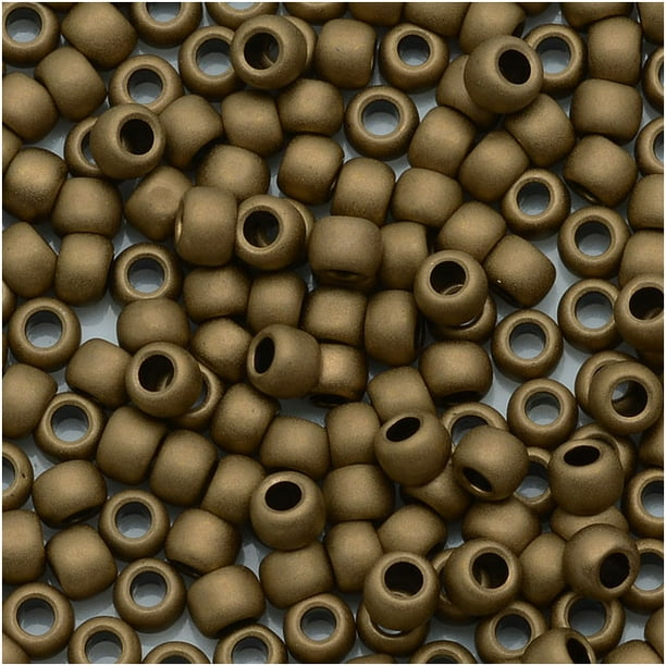 Toho Round Seed Beads 8 0 221f Frosted Bronze 8 Grams Walmart Com Walmart Com