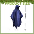 thumbnail image 3 of Hooded Rain Poncho, 3-in-1 Rain Poncho with Zip and Chest Pocket, Lightweight Unisex Raincoat Jacket for Men Women Adults, Reusable Rain Poncho for Outdoor Hiking Camping Use, 3 of 7
