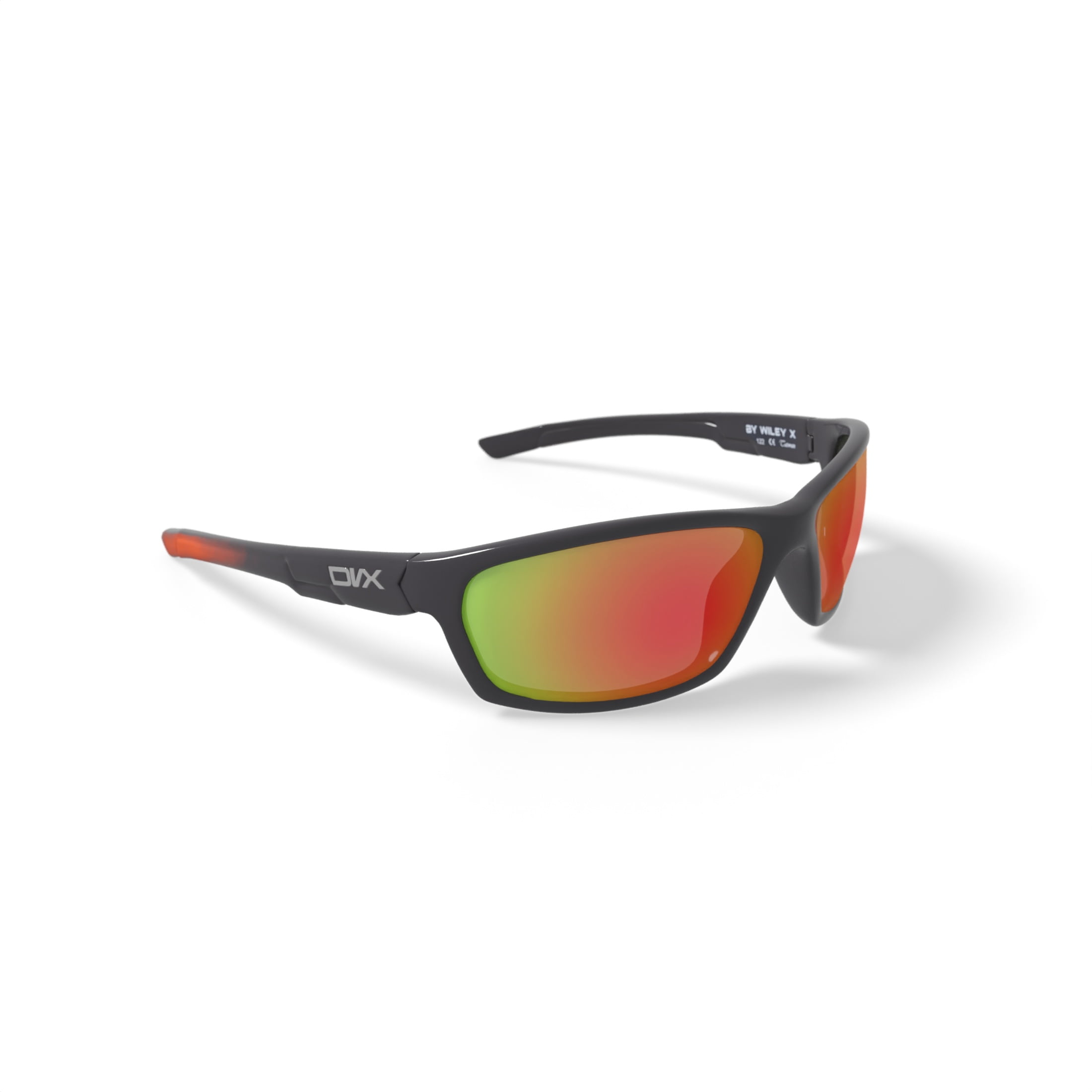 DVX Charge Optical Prescription Sunglasses, Orange Mirror Lenses/Gloss Black Frame with Orange Tips, OSHA Compliant ANSI Z87.1