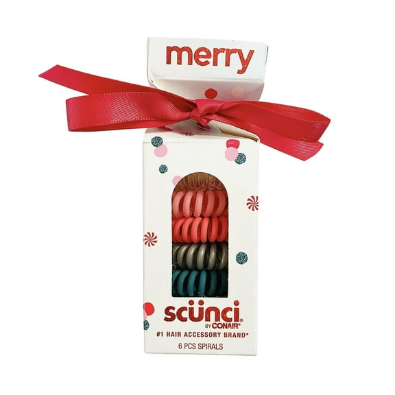 Scunci 6 Pieces Sprial Bright Colors Holiday Package