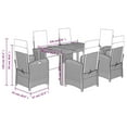 thumbnail image 4 of vidaXL 7 Piece Garden Dining Set with Cushions Black Poly Rattan, 4 of 5