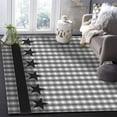 thumbnail image 4 of Area Rugs Indoor Non-Slip Rectangle Rug 2.7x5 Ft Checkered Art Abstract Gary Plaid Stars Decor Rug Rubber Backing Floor Mats Non Shedding Home Decor Carpet for Entryway Living Room, 4 of 8