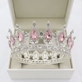 thumbnail image 2 of Zhuge Tiara de boda para novia, diadema de princesa, corona de novia, joyería para el cabello con diamantes de imitación de cristal, decoración para princesa, novia, cumpleaños, graduación, boda (M), 2 of 4