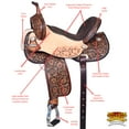thumbnail image 4 of 14 In Hilason Western Horse Flex Tree Barrel Trail American Leather Saddle Brown, 4 of 8