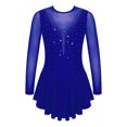 thumbnail image 3 of Vestido artístico brillante con diamantes de imitación para niñas, vestido de patinaje sobre hielo, medias de Ballet para gimnasia rítmica, ropa, trajes de baile lírico, 3 of 5