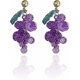thumbnail image 1 of Unique Cute Creative Fruits Dangle Drop Earrings Transparent Sparkly Crystal Purple Grape Earring match Green Leaf for Women Girls Statement Beach Hol, 1 of 4