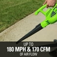 thumbnail image 4 of Greenworks 9 Amp (170 Cfm /180 mph) Corded Electric Leaf Blower 2401502, 4 of 13