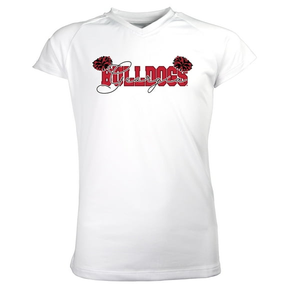 Girls Youth Garb White Georgia Bulldogs Brittany V-Neck T-Shirt