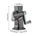 thumbnail image 2 of Manual Rotary Vegetable Slicer, 3 Interchangeable Blades Kitchen Grater, Hand Crank Veggie Chopper For Home Cooking & Meal Prep Dark Gray-16X11.8X25.3cm, 2 of 6