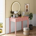 thumbnail image 6 of ADORNEVE Writing Desk with USB Port, Home Office Desk with Drawers and Hutch, 36.2" Study Table for Student/Adults, Computer Work Station with Storage Shelf, 7 Drawers, Pink 36.2*19inch Pink With Usb Ports, 6 of 8