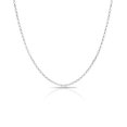 thumbnail image 1 of JeenMata Collar de Cadena Rolo Redonda de 1,6 mm y 16 Pulgadas en Plata de Ley Bañada en Oro Blanco: Delicada Cadena Rolo, 1 of 7